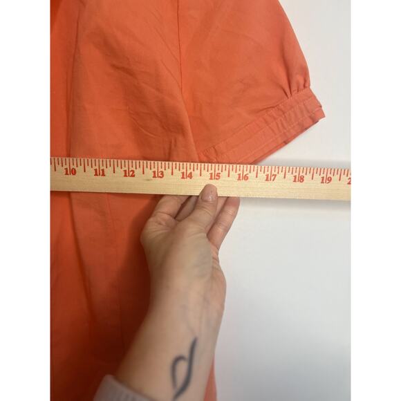 Apt. 9 Womens Button Front Blouse Short Sleeve Size Small Orange - Picture 6 of 6